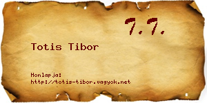 Totis Tibor névjegykártya